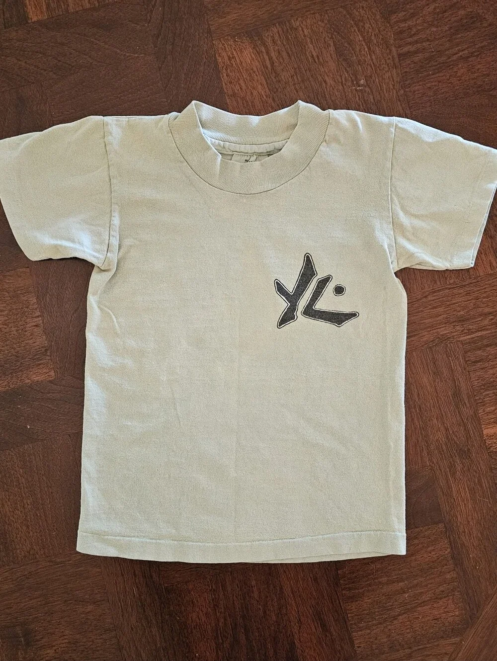 VTG 90s Rusty Surf Skate T-Shirt Youth S 6 Made in USA Single Stitch Faded Green